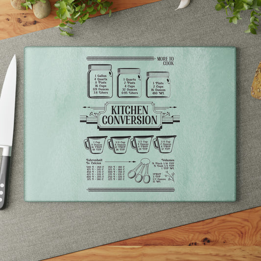 Kitchen Conversion Glass Cutting Board