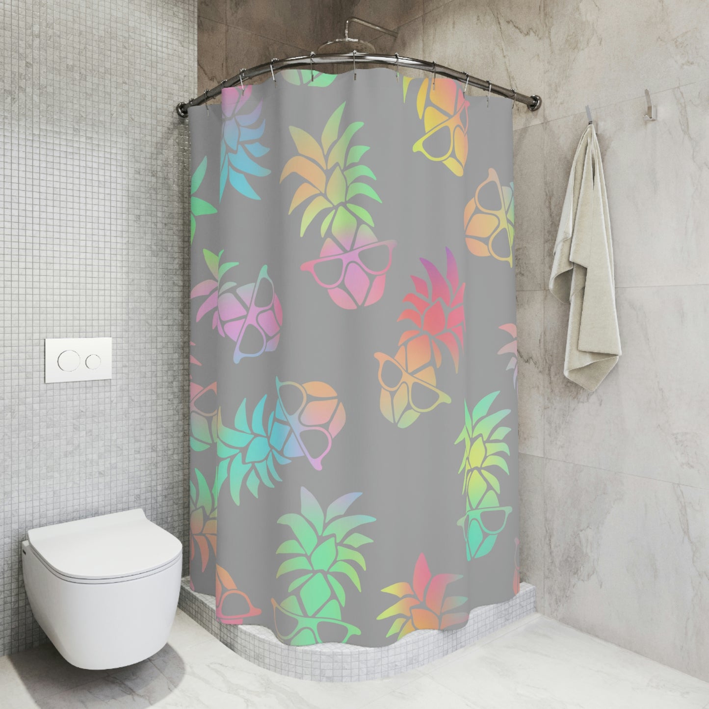 Rainbow Pineapple Shower Curtain