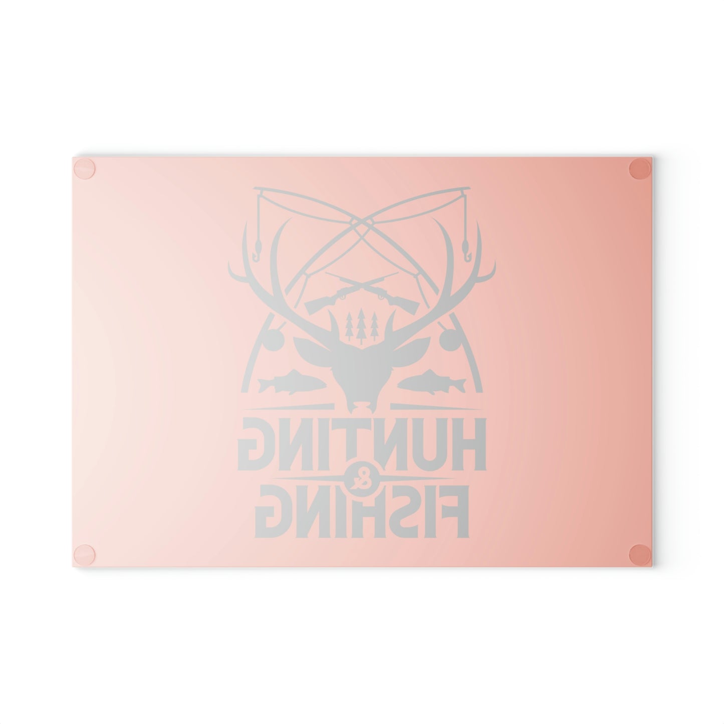 Hunting & Fishing Badge Glass Cutting Board