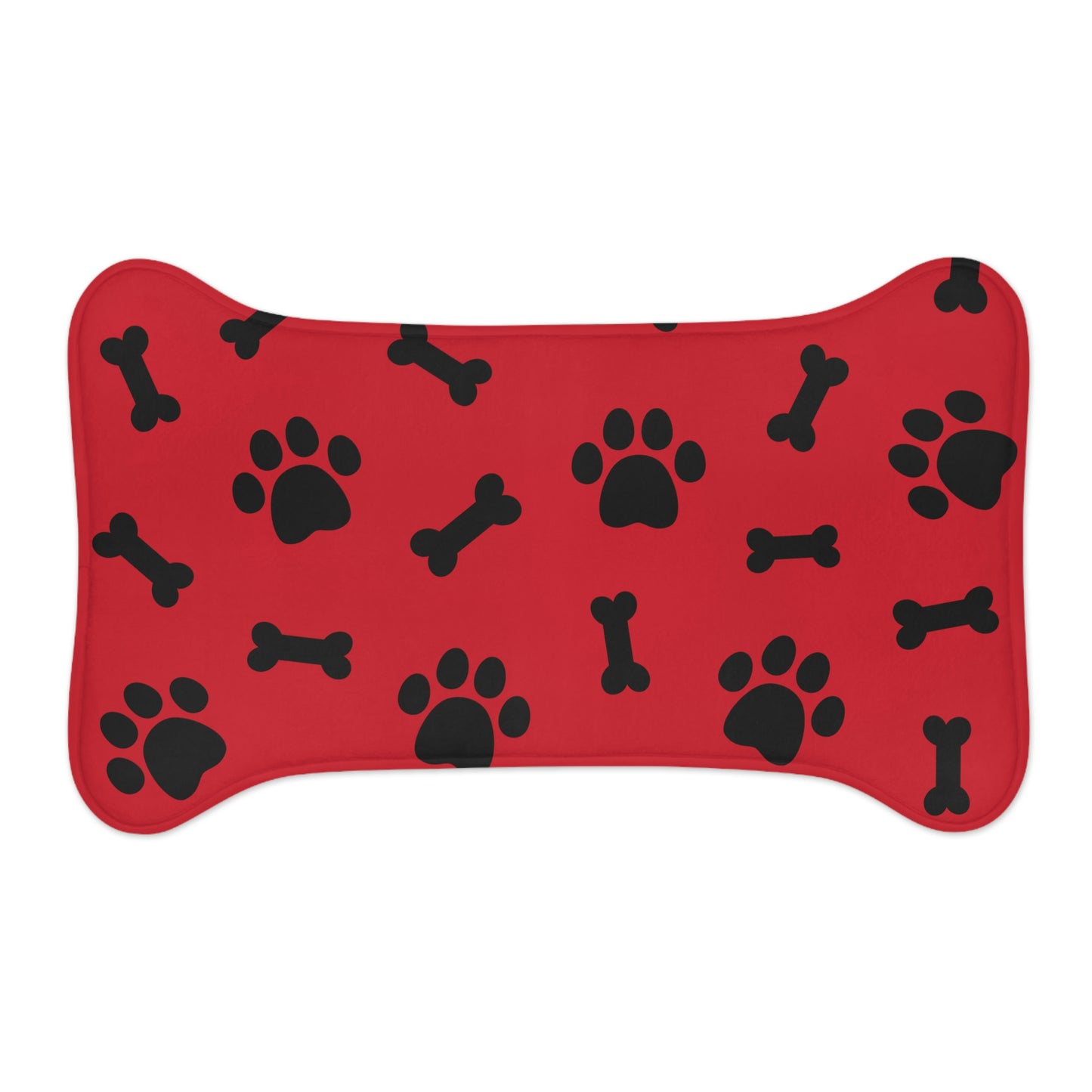 Red Paw Print Feeding Mats