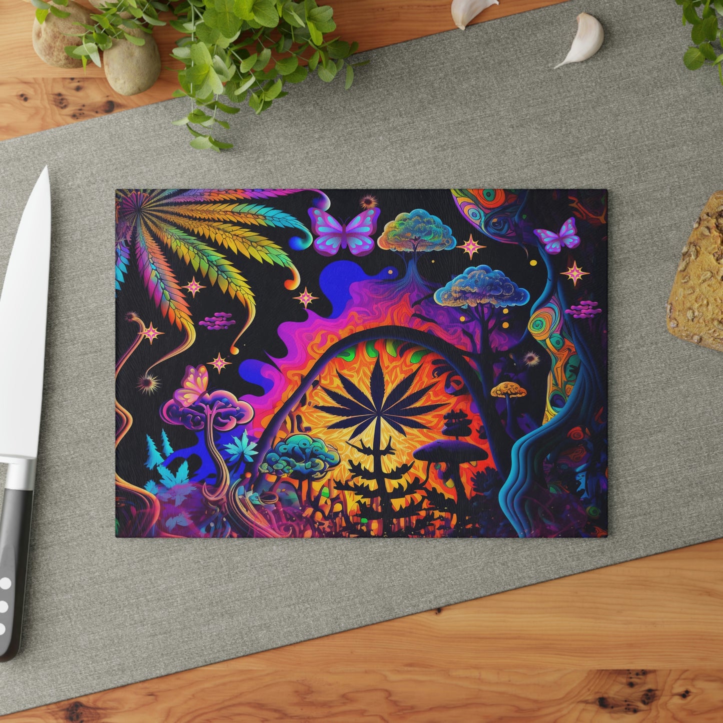 Psychedelic Glass Cutting Board