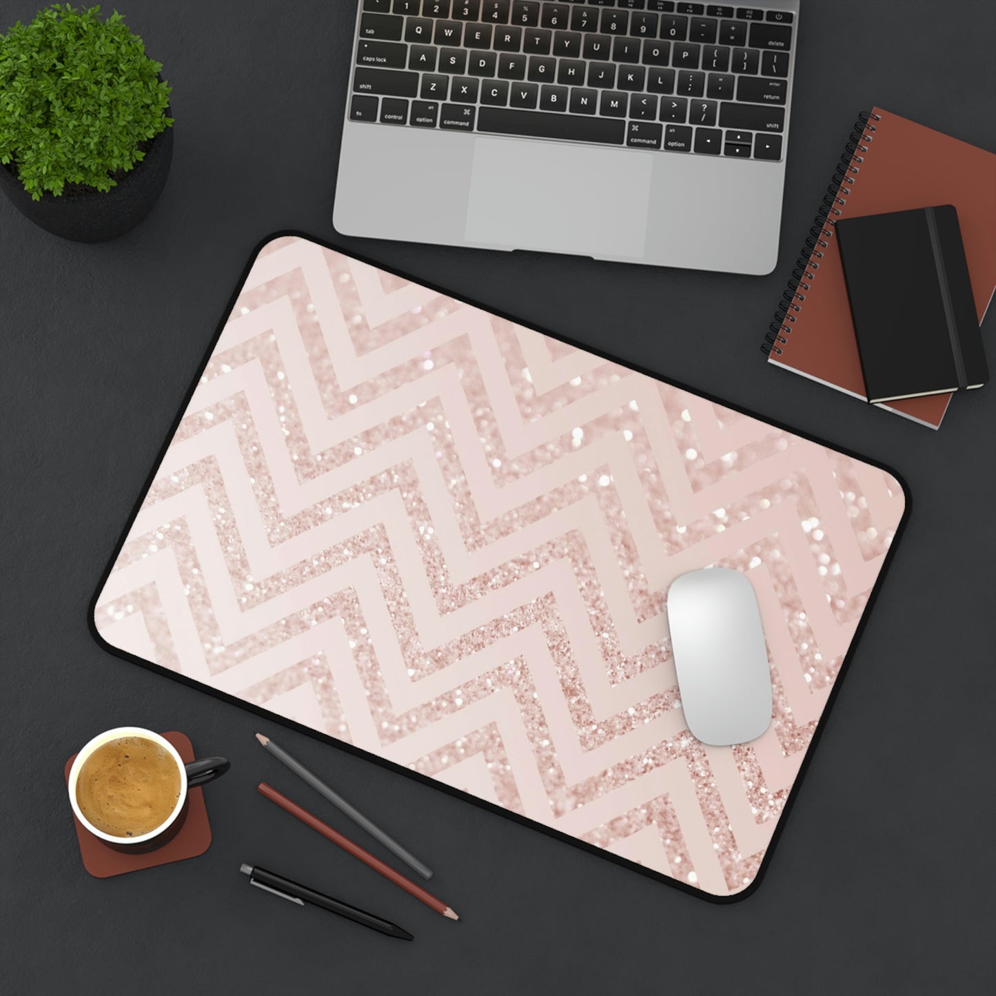 Pink Glitter Desk Mat