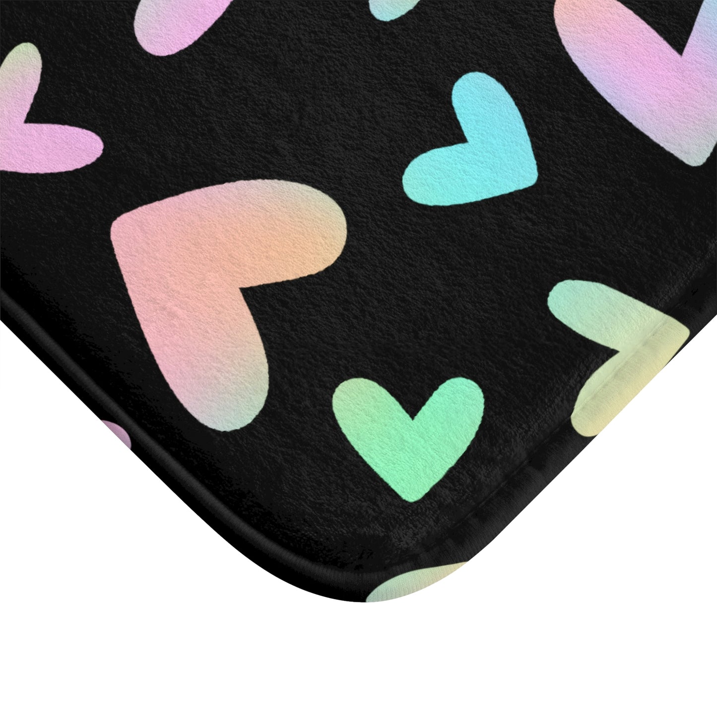 Rainbow Heart Bath Mat