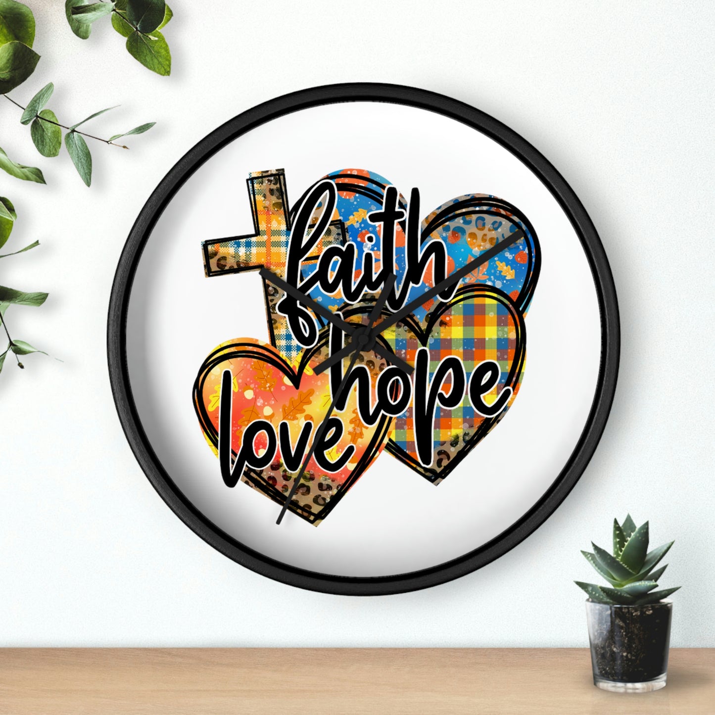 Faith Hope Love Wall clock