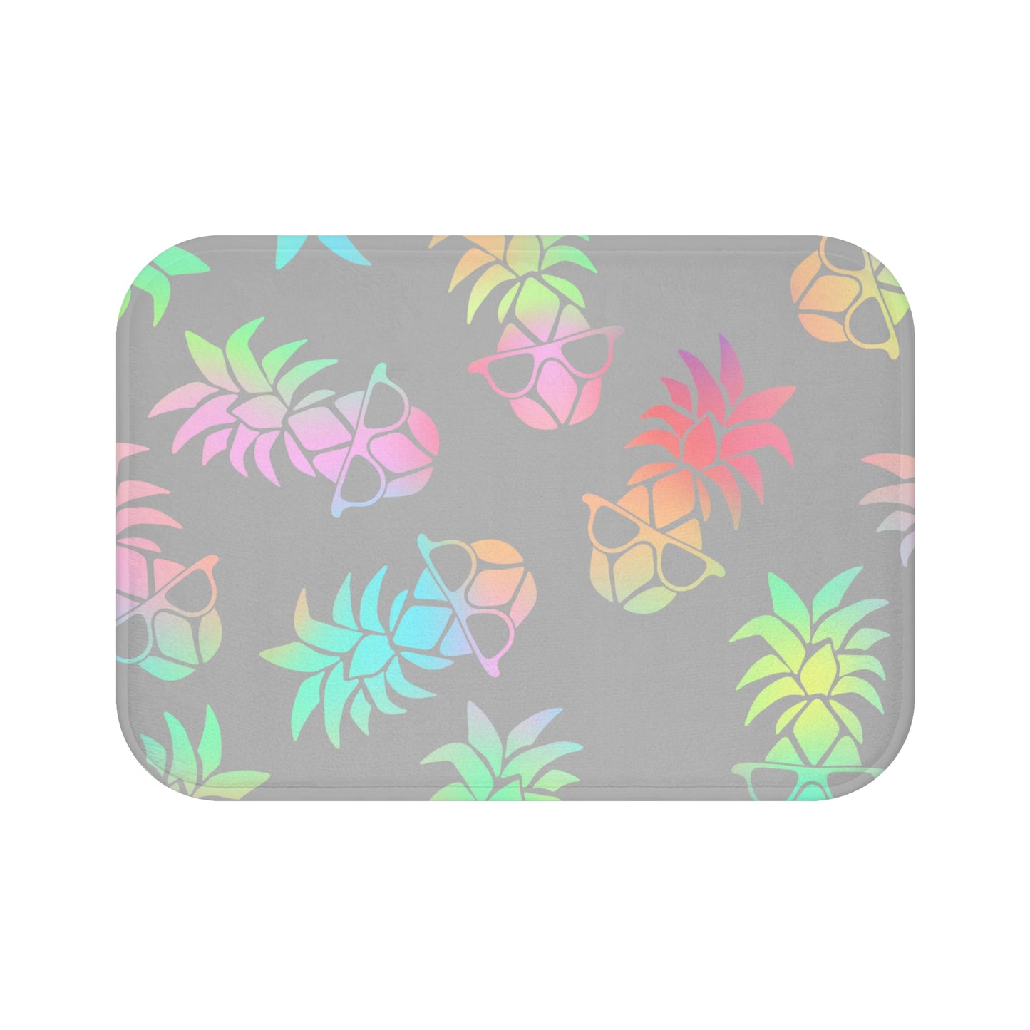 Rainbow Pineapple Bath Mat