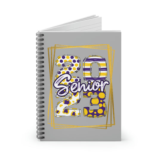 Purple & Gold Senior 2023 Spiral Notebook - Ruled Line