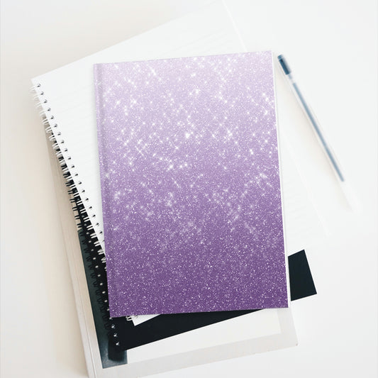 Lavender Glitter Print Journal - Ruled Line