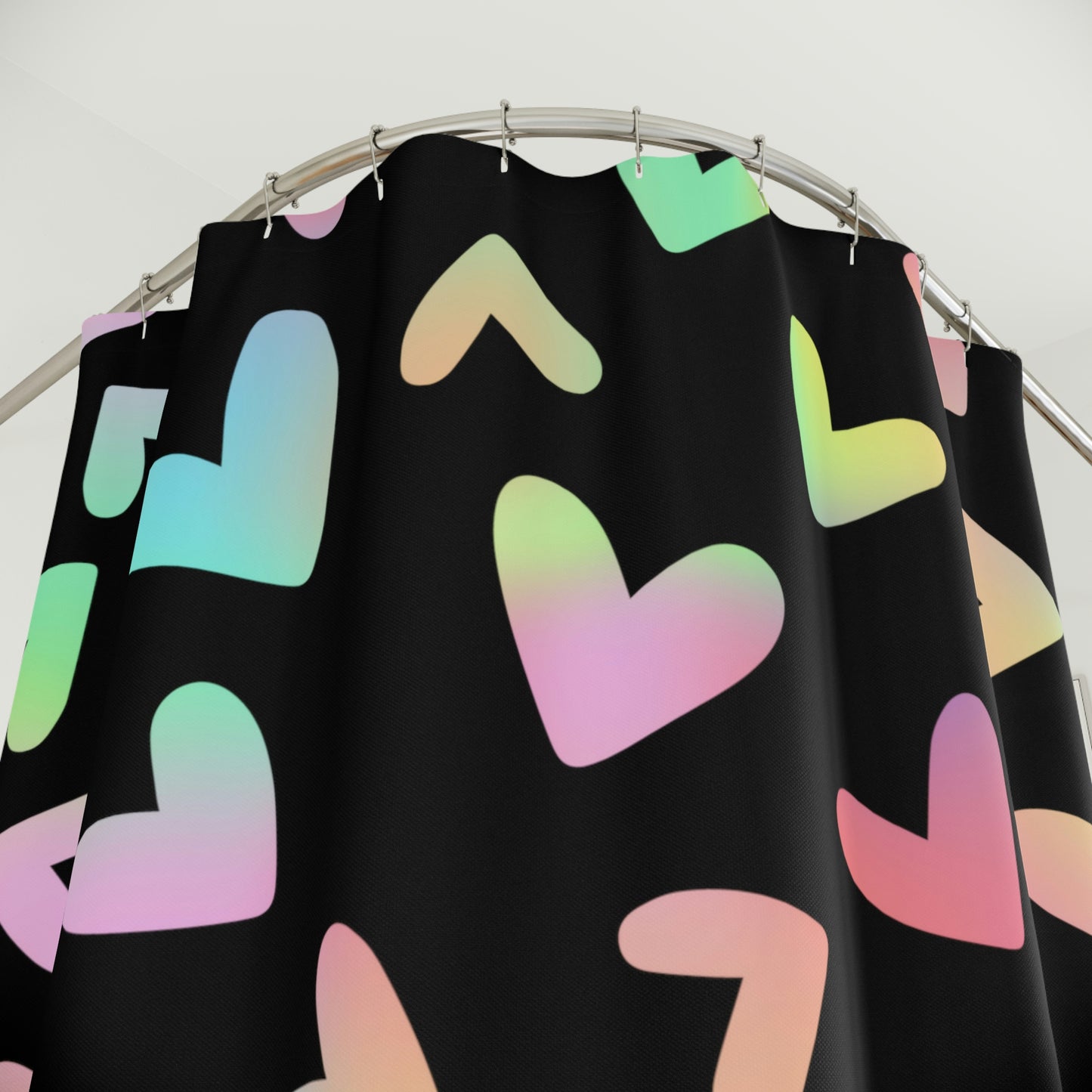 Rainbow Heart Shower Curtain