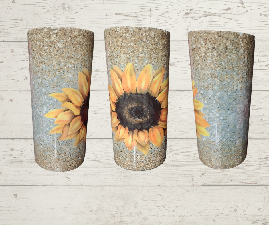 Glitter Sunflower Tumbler